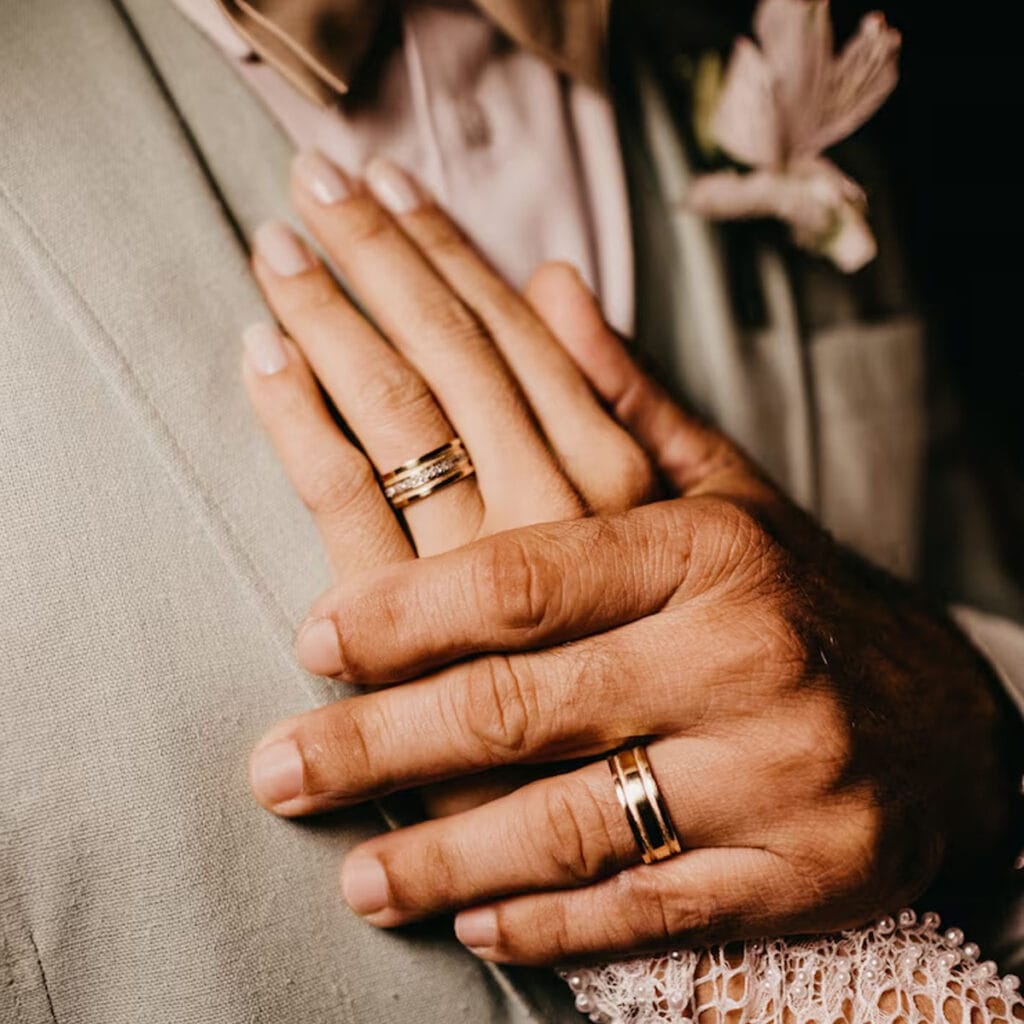 wedding rings, platinum, 18ct gold