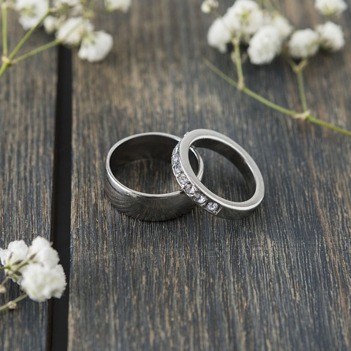 wedding rings, platinum, 18ct gold